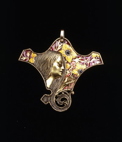 Un colgante que representa a una joven doncella de Rene Jules Lalique