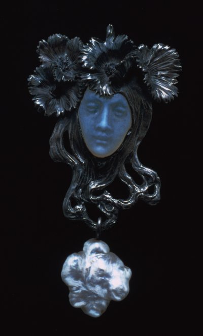 Colgante de cara femenina, c1898-1900 de Rene Jules Lalique