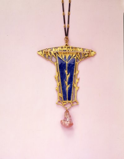 Broche colgante y cadena de Rene Jules Lalique