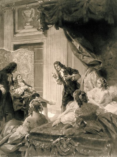 Escena de la obra "Le Malade Imaginaire" de Jean Baptiste Poquelin dit MOLIERE (1622-1673) de Rene Lelong