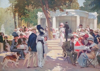 La Hora Deliciosa, ilustración para un folleto sobre el balneario termal en Vittel, finales del siglo XIX de Rene Lelong