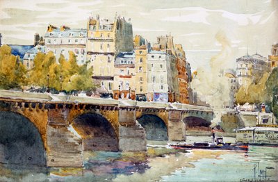 El Nuevo Puente y el Muelle del Louvre, c. 1890-c. 1938 de Rene Leverd