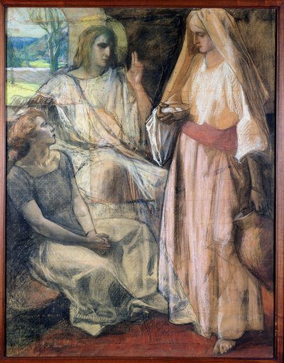 Cristo en la casa de Marta y María, 1924 (pastel sobre papel) de Rene Marie Castaing