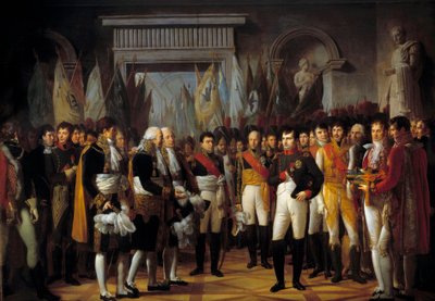 Napoleón I (1769-1821) recibe a los diputados del Senado Conservador en el Palacio Real de Berlín el 19/11/1806 de Rene Theodore Berthon
