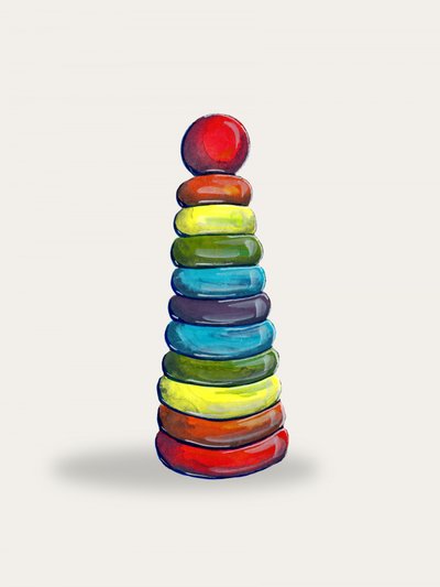 Anillos apilables de colores de Renee Machan Cottagecore Artist