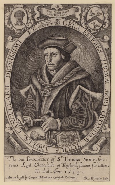 Sir Thomas More, abogado, estadista, filósofo y humanista inglés de Renold (after) Elstrack