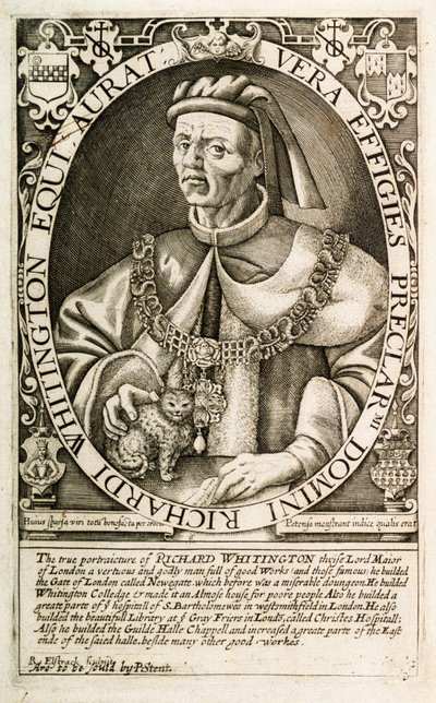 Dick Whittington, alcalde de Londres (grabado) de Renold Elstrack