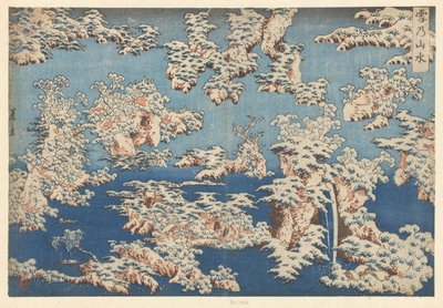 Sneeuwlandschap Yuki no sansui (título sobre objeto) de Renshi