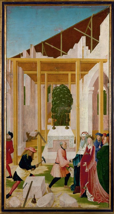 El edificio de la abadía de Klosterneuburg, Austria (temple sobre madera) de Reuland the Elder Frueauf