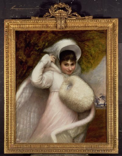 Retrato de una dama con vestido blanco de Rev. Mathew William Peters