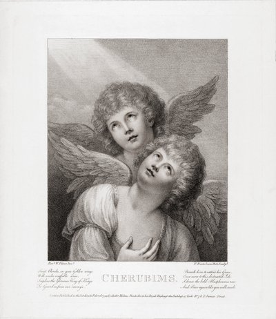 Dos querubines. Dos ángeles de Rev. Matthew William (after) Peters