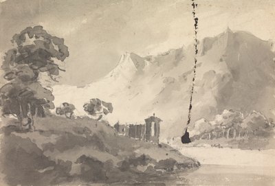 Paisaje con castillo, río y montaña de Rev. William Gilpin