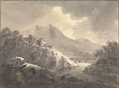 Paisaje con un castillo y un puente de Rev. William Gilpin