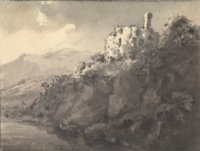Paisaje con un castillo sobre una colina a la derecha de Rev. William Gilpin