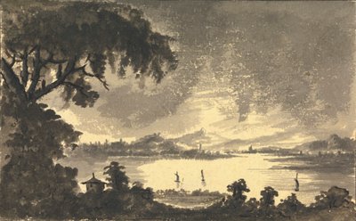 Río Forth con la ciudad y el castillo de Stirling a lo lejos de Rev. William Gilpin