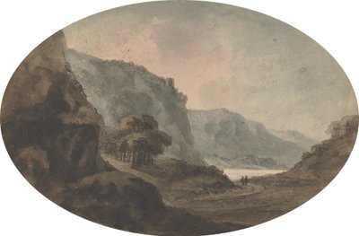Dos hombres caminando por un paisaje de Rev. William Gilpin