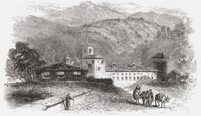 Convento de Vallombrosa, Florencia, Italia, a finales del siglo XIX. De Italian Pictures by Rev. Samuel Manning, publicado hacia 1890. de Reverend Samuel Manning