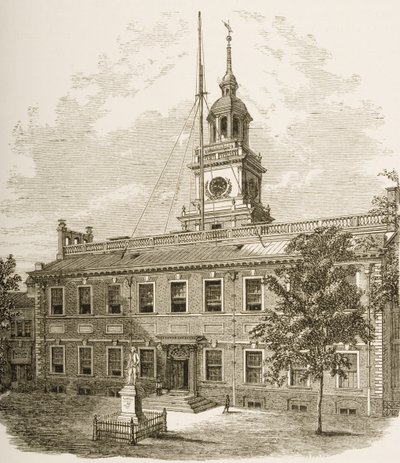 Palacio de Justicia del Condado o Salón de la Independencia, Filadelfia, Pensilvania, c.1880 de Reverend Samuel Manning
