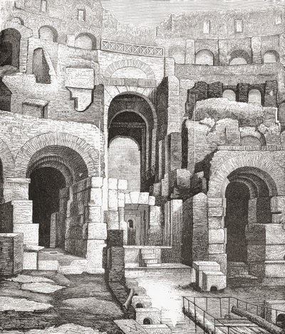 Interior del Coliseo, Roma, Italia, desde las excavaciones de 1874. De Italian Pictures by Rev. Samuel Manning, publicado hacia 1890. de Reverend Samuel Manning