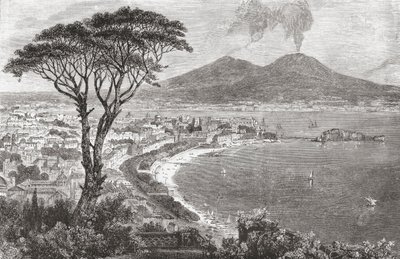 Nápoles y el Vesubio, Italia, a finales del siglo XIX. De Italian Pictures by Rev. Samuel Manning, publicado hacia 1890. de Reverend Samuel Manning