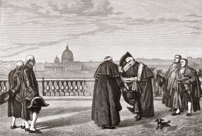 En la colina Pinciana, Roma, Italia, con San Pedro al fondo a finales del siglo XIX. De Italian Pictures by Rev. Samuel Manning, publicado hacia 1890. de Reverend Samuel Manning