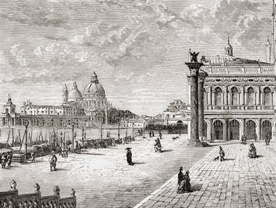 Piazza San Marco o Plaza de San Marcos, Venecia, Italia, a finales del siglo XIX. De Italian Pictures by Rev. Samuel Manning, publicado hacia 1890. de Reverend Samuel Manning