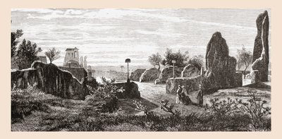 Ruinas del Palacio de los Césares, Colina del Palatino, Roma, Italia a finales del siglo XIX. De Italian Pictures by Rev. Samuel Manning, publicado hacia 1890. de Reverend Samuel Manning