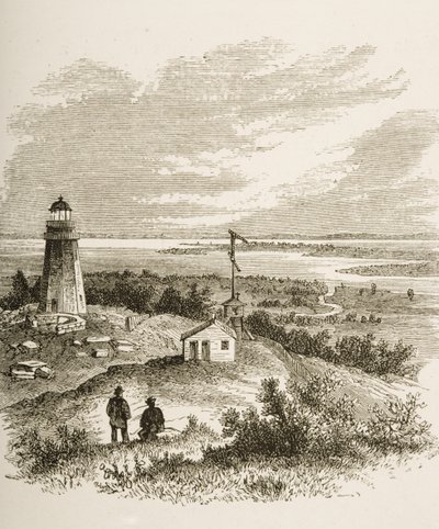 Sandy Hook, Nueva Jersey, visto desde el faro en la década de 1870, c.1880 de Reverend Samuel Manning