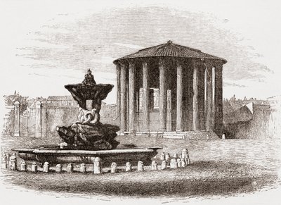 Templo de Vesta, Foro Romano, Roma, Italia a finales del siglo XIX. De Italian Pictures by Rev. Samuel Manning, publicado hacia 1890. de Reverend Samuel Manning