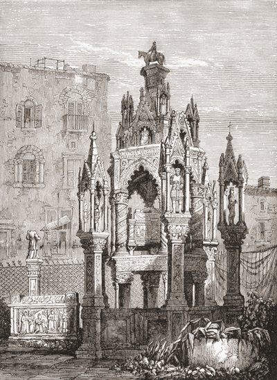 Las tumbas Scaliger, Verona, Italia a finales del siglo XIX. De Italian Pictures by Rev. Samuel Manning, publicado hacia 1890. de Reverend Samuel Manning