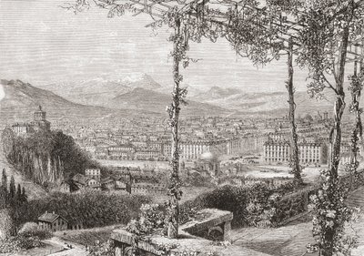 Turín, Italia, a finales del siglo XIX. De Italian Pictures by Rev. Samuel Manning, publicado hacia 1890. de Reverend Samuel Manning