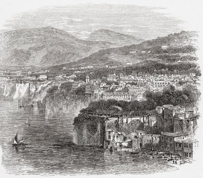 Vista de Sorrento, Campania, sur de Italia, a finales del siglo XIX. De Italian Pictures by Rev. Samuel Manning, publicado hacia 1890. de Reverend Samuel Manning