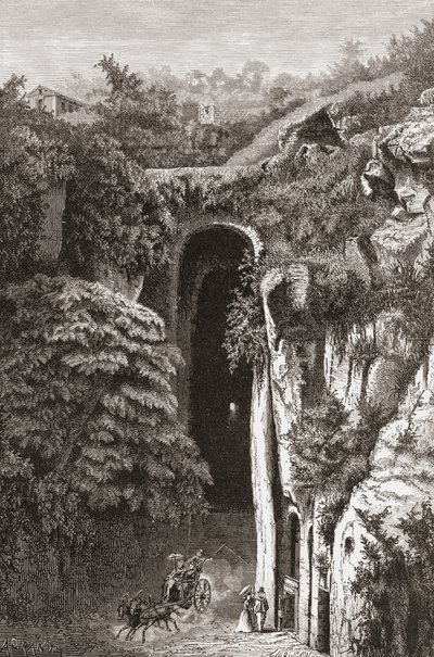 Tumba de Virgilio , Nápoles, sur de Italia a finales del siglo XIX. De Italian Pictures by Rev. Samuel Manning, publicado hacia 1890. de Reverend Samuel Manning