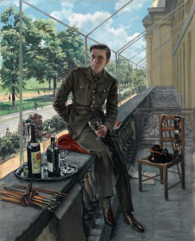 Autorretrato de Rex Whistler en uniforme de los Guardias Galeses, mayo de 1940 de Rex Whistler