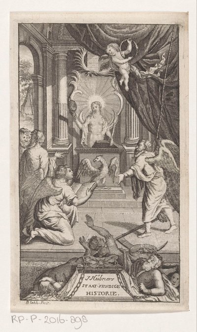 El padre tiempo revela la historia Historia política de J. Huebner (título sobre objeto) Página de título para: Johann Hübner, Preguntas concisas de historia política, 1722 de Reynier Blokhuysen