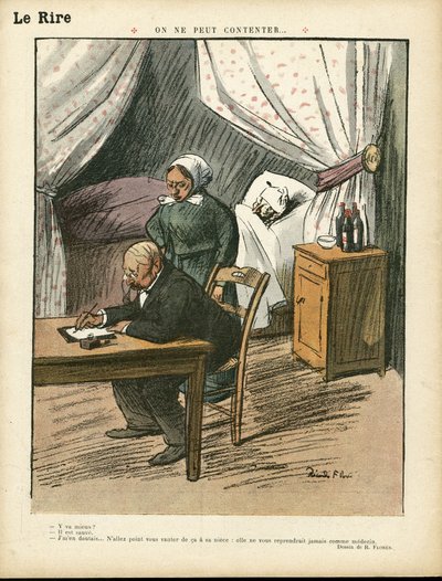 Ilustración de Ricardo Flores (1878-1918) en Le Lire, 08/02/13 - No se puede satisfacer - Médico, Arquitectura interior de Ricardo Flores
