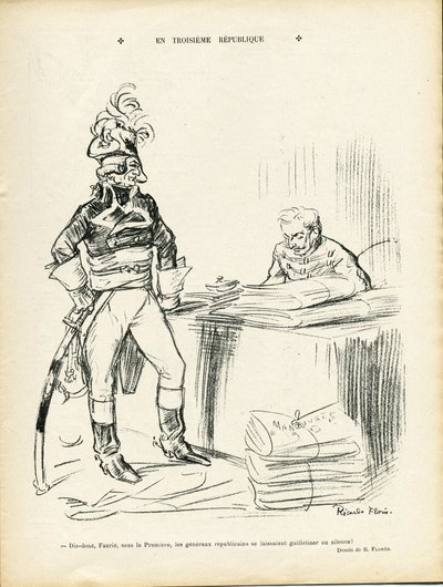 Ilustración de Ricardo Flores (1878-1918) en Le Lire, 29/11/13 - En la Tercera República - Iere République - General Generaux, Baptiste Faurie (1853-1938) de Ricardo Flores