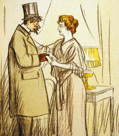 Prostitución: cliente pagando a una prostituta, dibujo de Ricardo Flores de "L