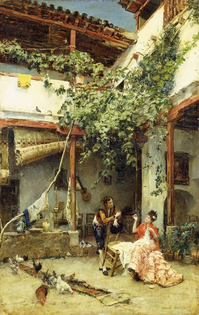 En el Patio, 1876 de Ricardo de Madrazo y Garreta