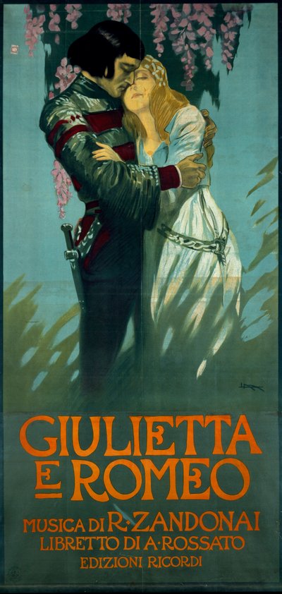 Cartel de la ópera Romeo y Julieta de Riccardo Zandonai de Riccardo Zandonai