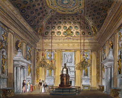 Sala con cúpula, grabado de Thomas Sutherland (1785-1838), basado en el diseño de Richard Cattermole (1795-1858), de La Historia de las Residencias Reales de Richard (after) Cattermole