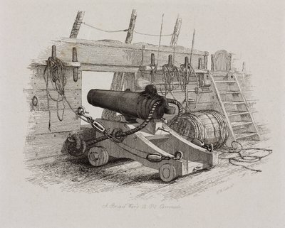 Una carronada de 12 libras de un bergantín de guerra de John Pardon