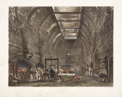 Cocina antigua del Castillo de Windsor, principios del siglo XIX de John Pardon