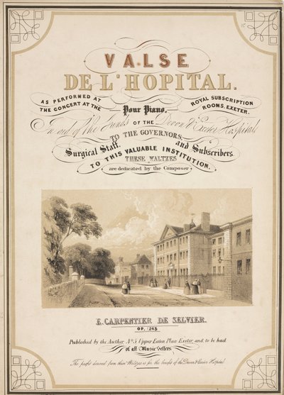 Hospitales, portada de la partitura de 