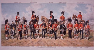 Regimientos escoceses del ejército británico en 1895 de Richard (after) Simkin