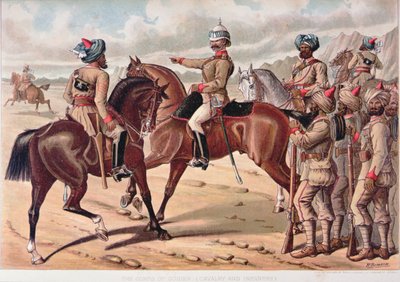 El Cuerpo de guías (Caballería e Infantería), el Ejército Anglo-Indio de la década de 1880 de Richard (after) Simkin