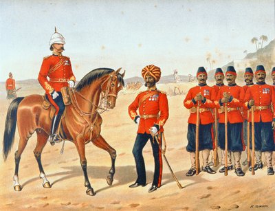 Zapadores y Mineros de la Reina de Madrás, Orden de Revisión, Ejército Anglo-Indio de la década de 1880 de Richard (after) Simkin