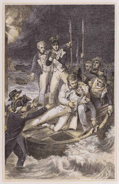 Nelson herido en el brazo de Richard (after) Westall