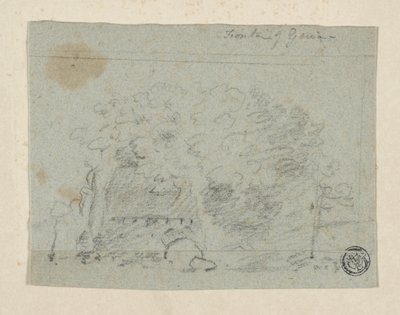 Boceto de árboles cerca del puente de Richard (attr.to) Wilson