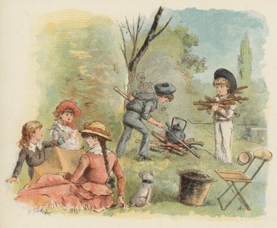Niños preparando un picnic de Richard Andre